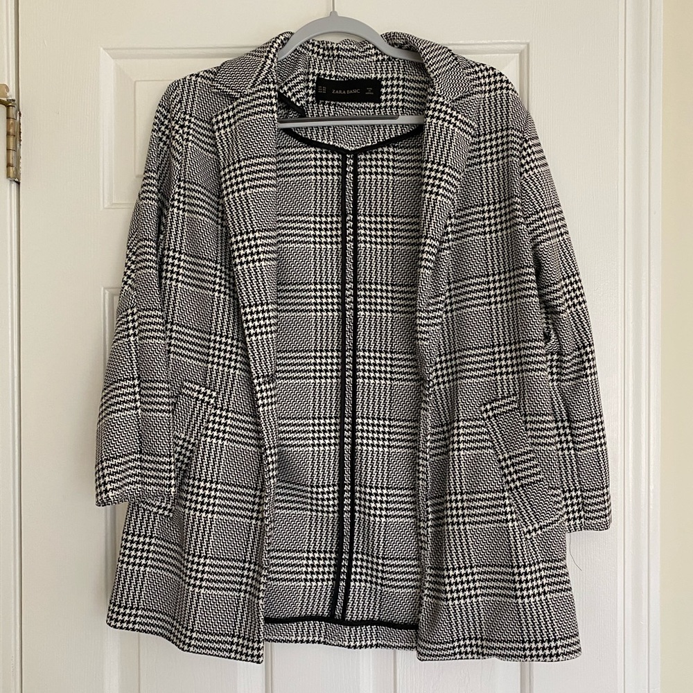Zara Basic Plaid Spring Coat XS